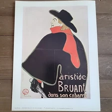 Vintage Aristide Bruant In His Cabaret Print Toulouse-Lautrec Plate 60 Metro