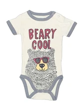 Lazy One Boys Ivory Short Sleeve Bodysuit 6 Months