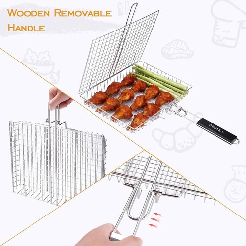 Extra großer Grillkorb Fisch Grillkorb für BBQ Garnelen Gemüse Kochen - Bild 5 von 6