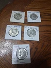 Lot Of 5 US Silver Kennedy Half Dollars Various Dates And Conditions