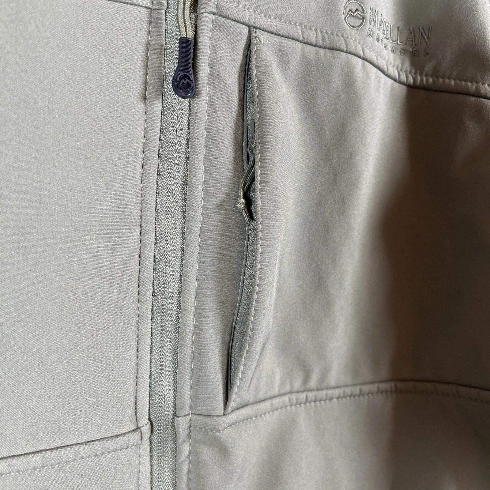 Magellan Outdoors Men's Sz L Polyester Softshell Fleece Lined Olive Green Jacket image 4