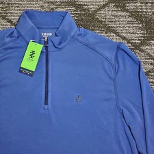 NWT IZOD Golf Men Swingflex Elite Quarter Zip Pullover Royal Blue Size Medium