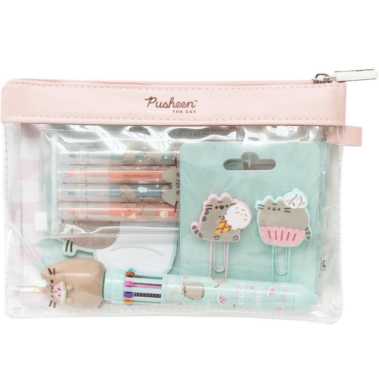 OFFICIAL PUSHEEN THE CAT WRITING STATIONERY SET STICKY NOTES PEN - NEW