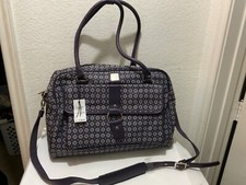Nine & Company Nine West Purple Checkerboard Duffle Bag With 3 Exterior Pockets