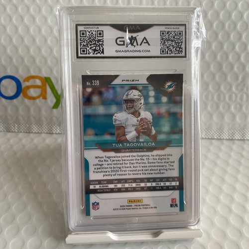 2020 NFL Prizm Tua Tagovailoa Orange Lazer GMA 10 Rookie - Picture 3 of 3