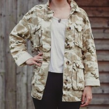 Bershka Army Camouflage Jacket Size L