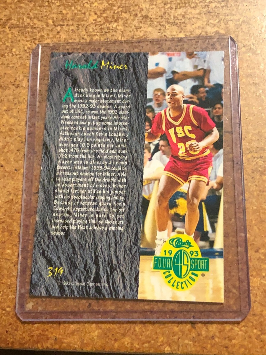 1993 Classic Four Sport Basketball # 319 Harold Miner RC | eBay
