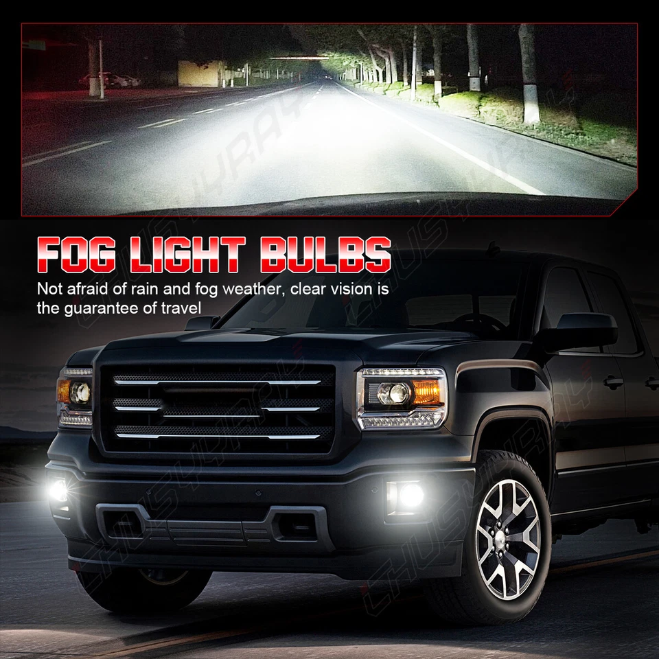 Pair For 2007-13 GMC Sierra 1500 2007-14 2500HD 3500HD Bumper LED Fog Lights Kit - Image 3 of 4
