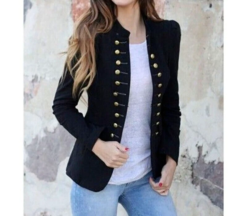 Women's fitted military jacket sale