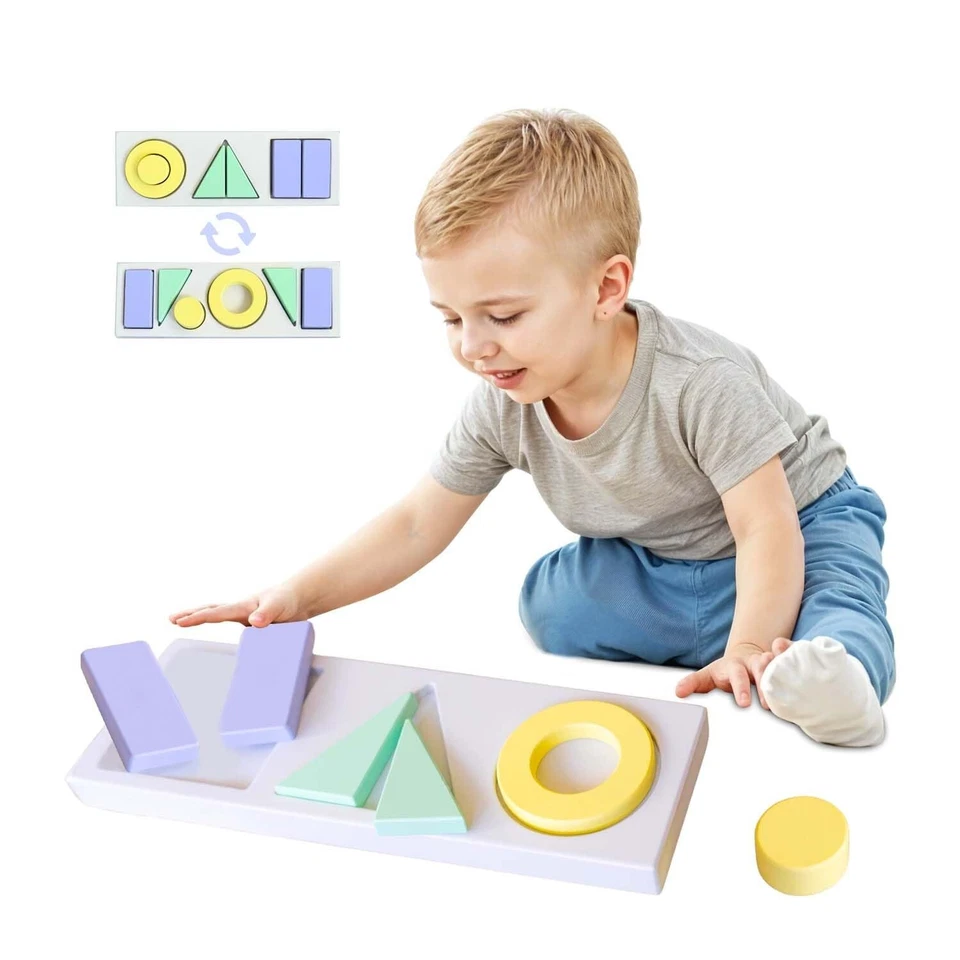 2-in-1 Shape Sorter Puzzle – Montessori Wooden Educational Toy for Toddlers 1 - Image 2 of 4