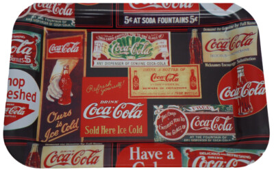 Rare Vintage 2002 Coca-Cola All Over Logo Red Change Tray 6.75” x