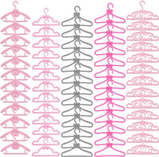 60 Pcs Mini Doll Clothes Hangers Plastic Mixed Little Hangers Doll Clothes Acces