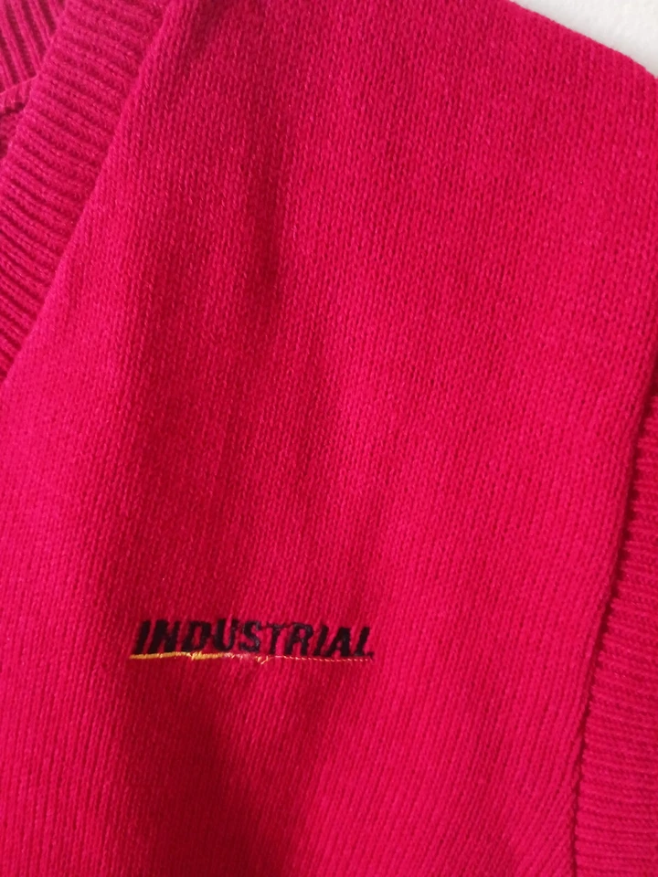 Andrew Rohan Edwards Mens Sweater Vest Size L Red Knit V Neck Sleeveless - Image 4 of 4