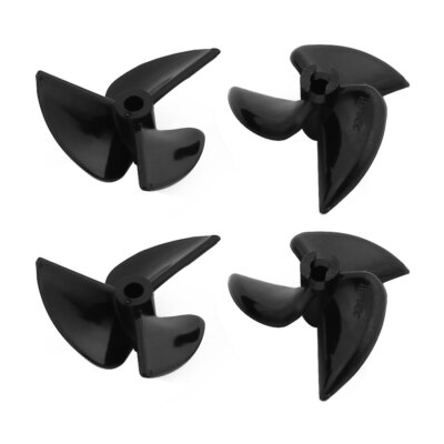 2 Paar 32 x 1,4 x 3 mm Nylon 3-Flügel drehbar RC Boot Requisite Propeller schwarz