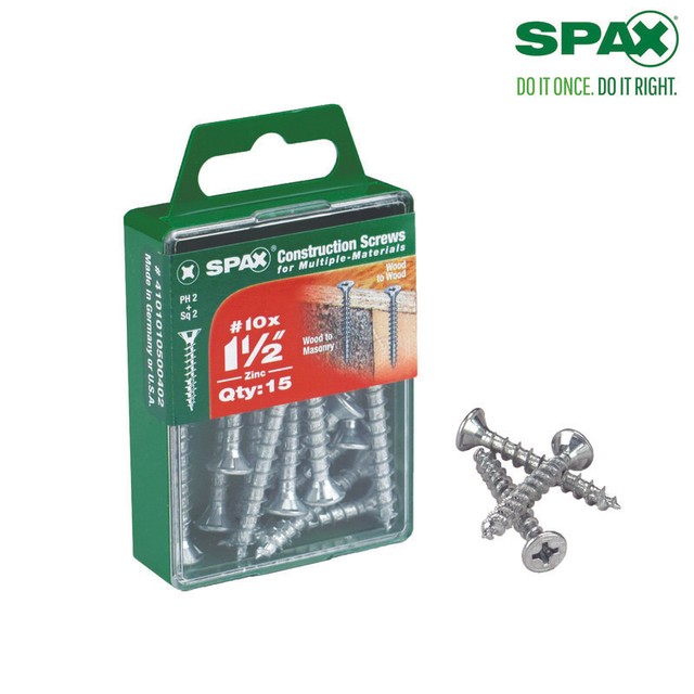 SPAX Multi-Purpose Construction Screws FH10X1.5ZNBX15 4101010500402 #10 ...