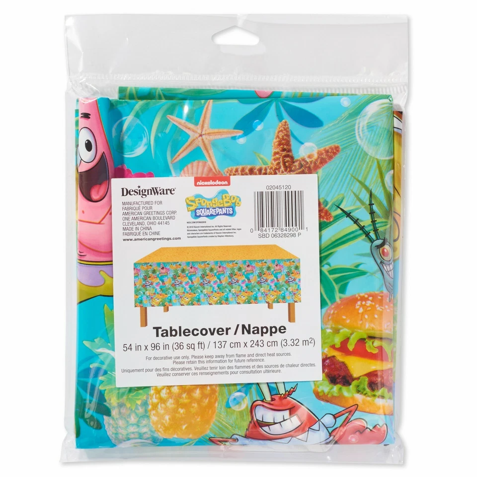 Spongebob Squarepants Plastic Table Cover Kids Birthday Party Supply Decorations - Image 3 of 3