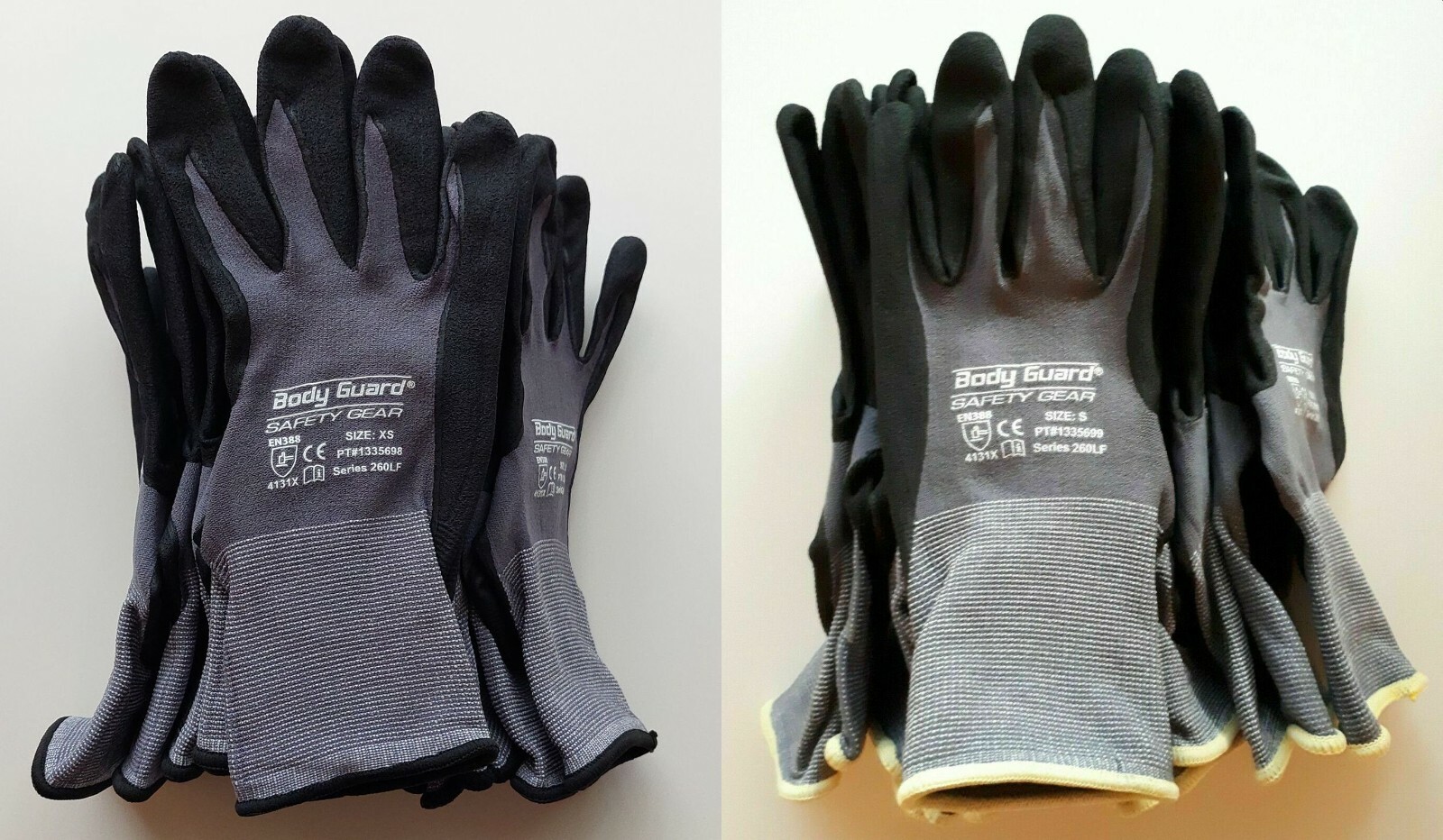 5/10/20 Pair Body Guard Safety Gear Gloves 260LF Series XS or SMALL S