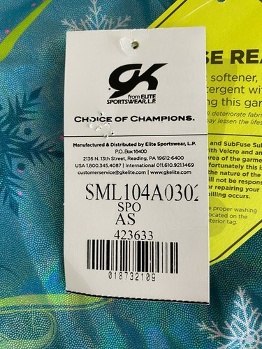 Girl Size AS Gymnastics Leotard Size ASGk elite - Picture 7 of 10