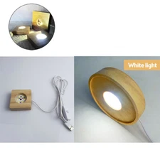 2-PACK 7 Color LED Lights Display Base Wooden Lighted Base Stand for Crystal NEW