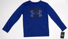 NWT Under Armour Boy's 6 Big Logo Long Sleeve Blue Shirt UAHEA40E 402