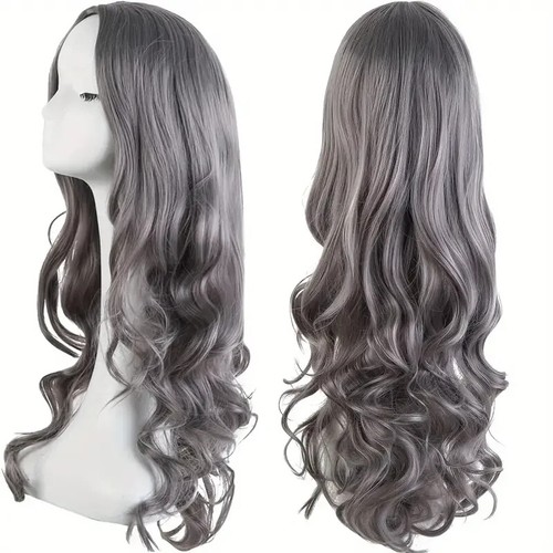 Women's Synthetic Black Blonde Long Curly Wig, 27 Inch Long Curly Wig - Picture 17 of 20
