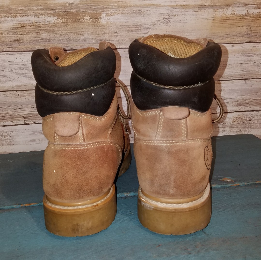 VTG!‎ Wrangler Work Mens Steel Toe Leather Boots Brown 7W ASTM F-2413 OSHA F05-5 Wrangler steel toe work - Gem main image 3