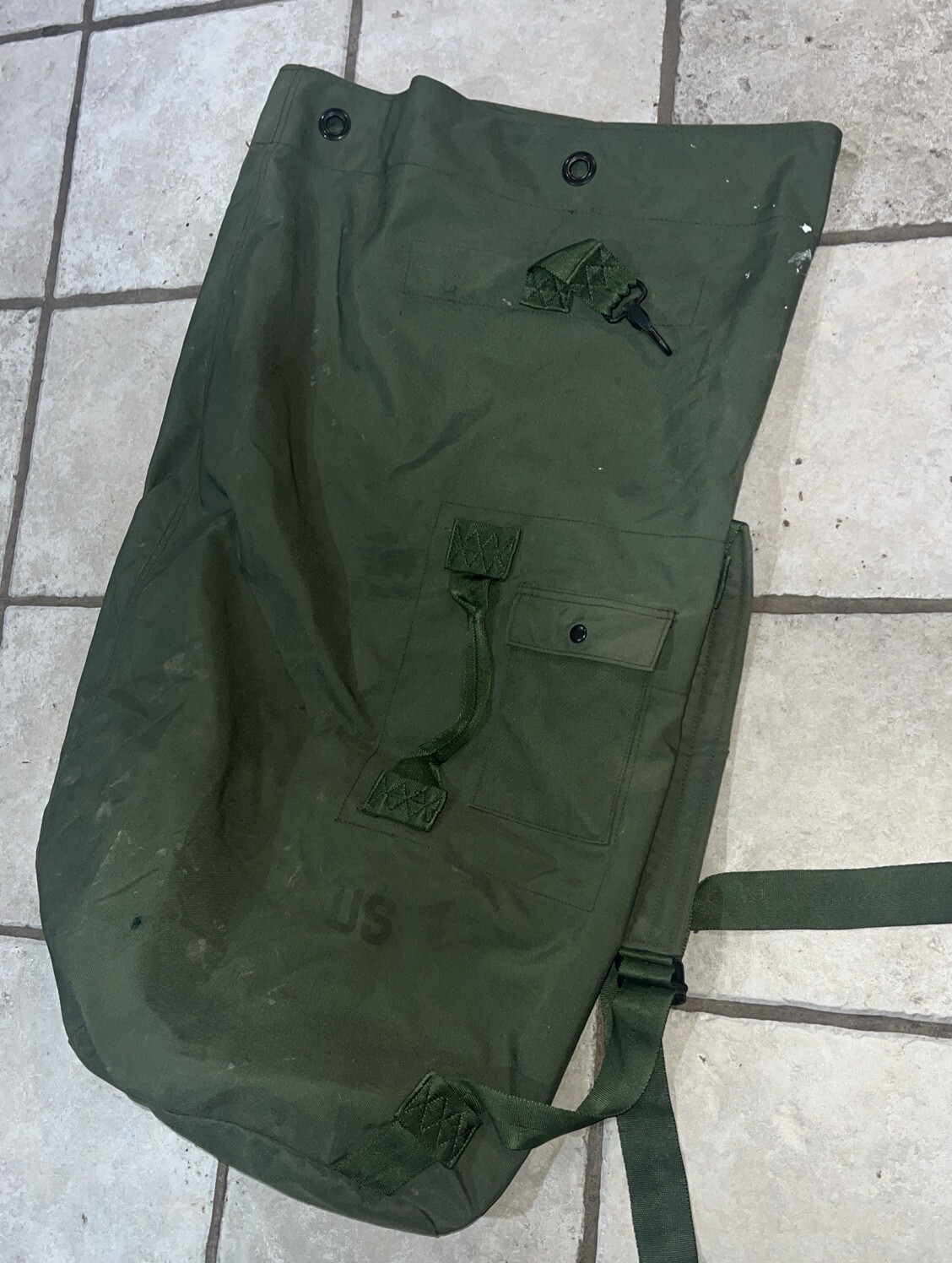 Vintage Military Seabag Duffle Bag Canvas Army Green Carryall Sack eBay