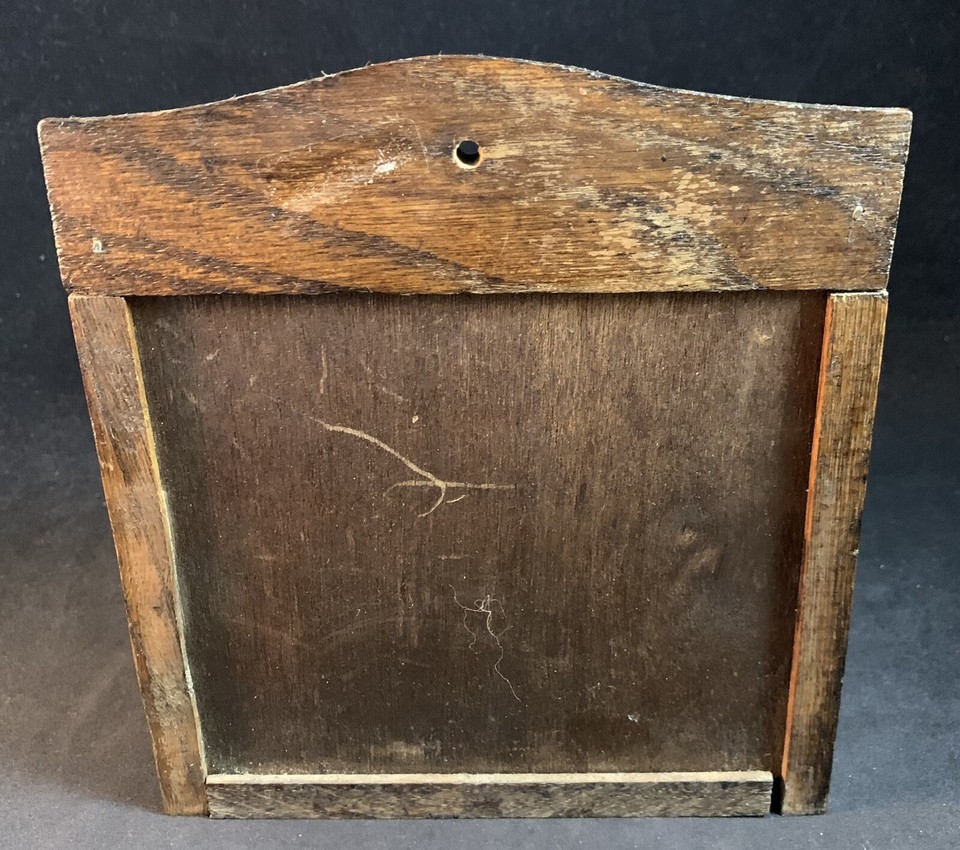 Vintage Wood & Glass Wall Hanging Recipe Card Box eBay