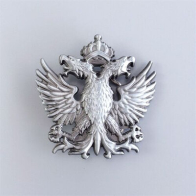Antique Silver Russian Double Headed Empire Eagle Belt Buckle