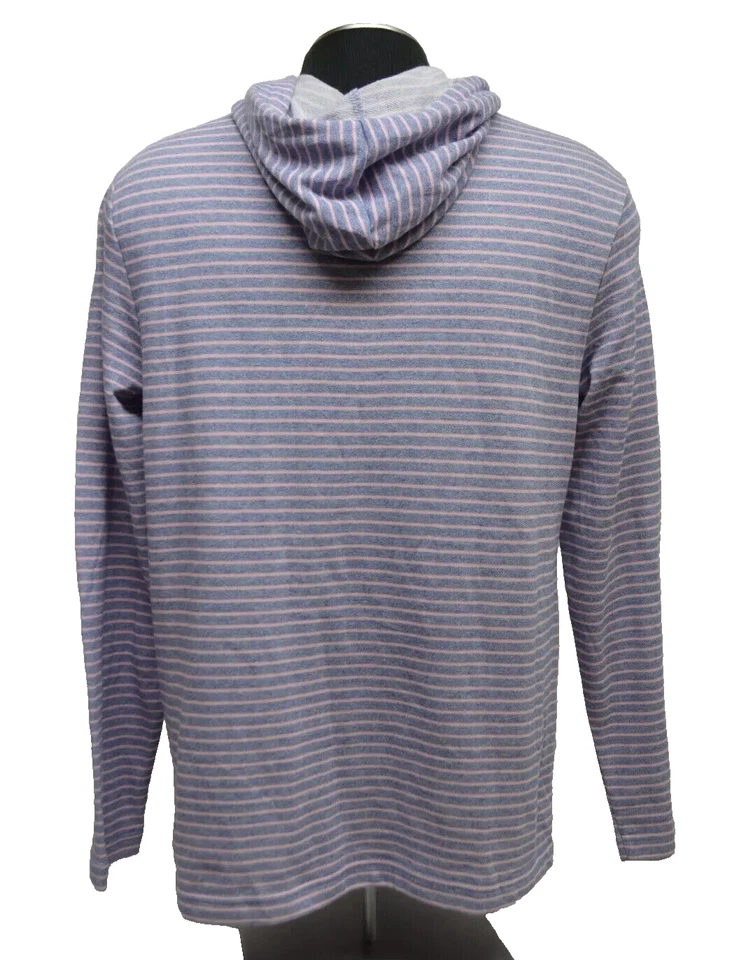 Sonoma Para Hombre XXL X-soft Dr/cuerda Sudadera Henley Con Capucha Azul Rosa Rayas MR Foto 2 de 4