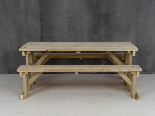Picnic Table and Bench Set Wooden Outdoor Garden Furniture, Aspen Heavy Duty - Picture 40 of 66