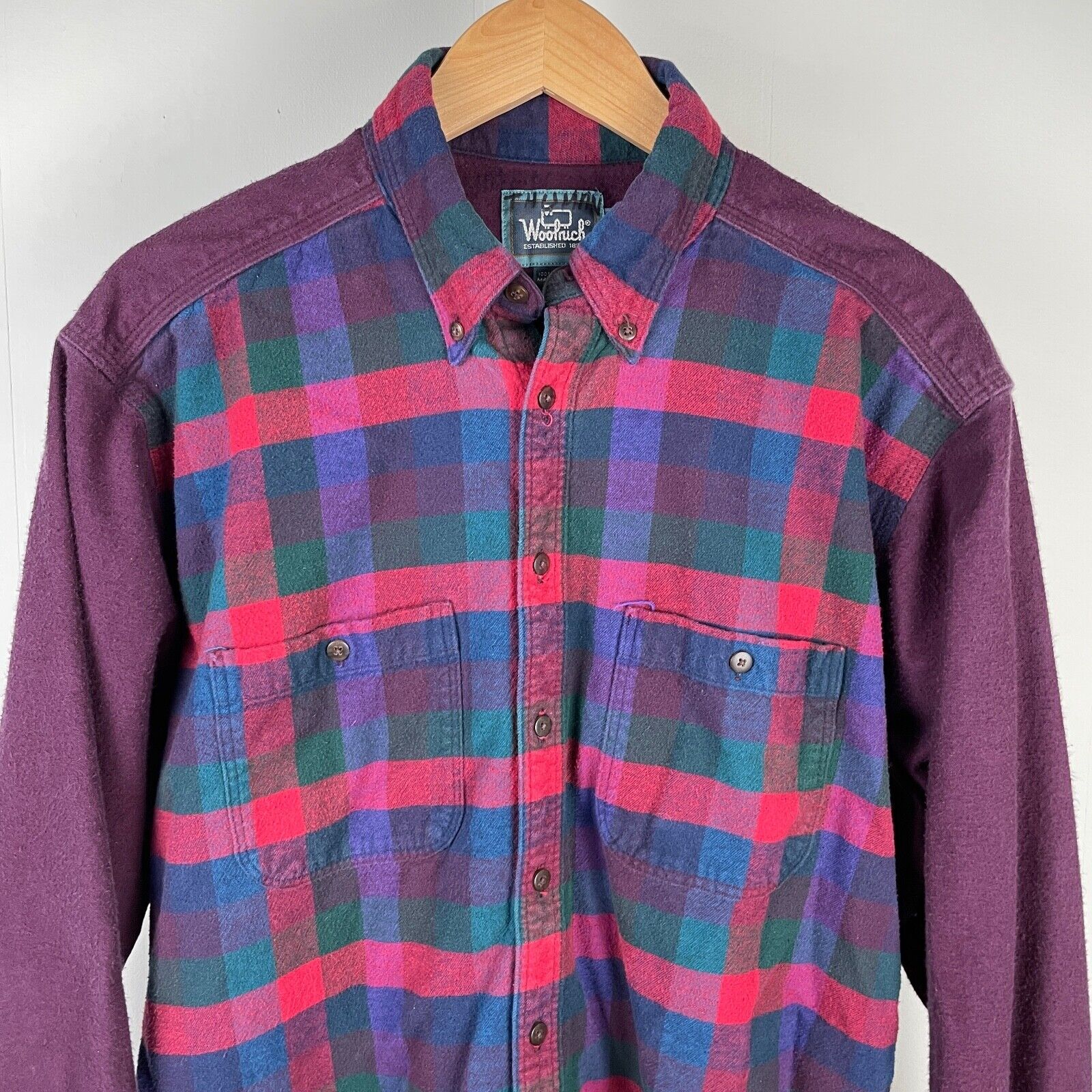 Vintage Woolrich Mens Checkered Plaid Flannel Shi… - image 2