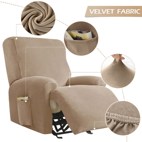 Velvet Fabric Recliner ChairCover Lazy Boy Reclining Sofa Cover ArmchairCover - Picture 4 of 28