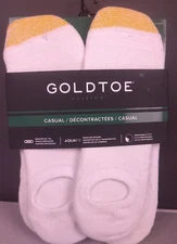 Gold Toe Edition 6 Pair White Casual No Show Sneaker Socks Size 6-12.5 - New(B5)