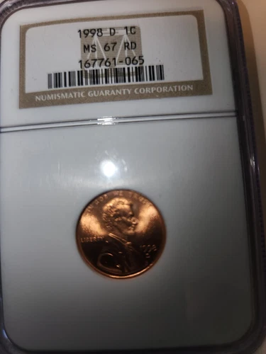 1998D Lincoln Cent NGC MS67 Nice Strike on this one!