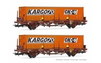 Jouef HJ6224 Carro Lgs Mit Rungenwagen Sncf, Livree Brown, 2 Containerwagen 20 ’