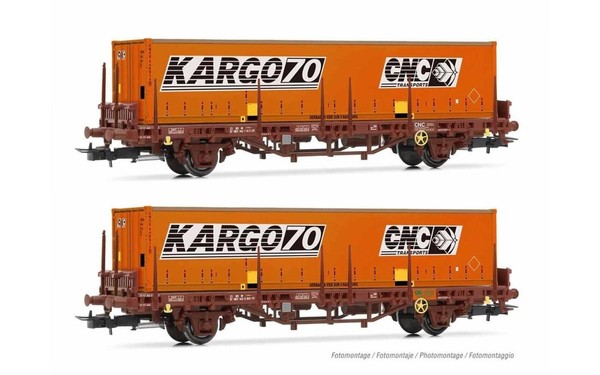 Jouef HJ6224 Carro Lgs Mit Rungenwagen Sncf, Livree Brown, 2 Containerwagen 20 ’-image
