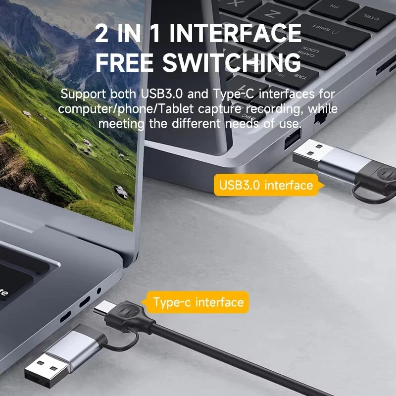 USB 3.0 Video Capture Card 100W HDMI to USB-C for Meta Quest 3 iPad Game Live St - Image 2 of 4