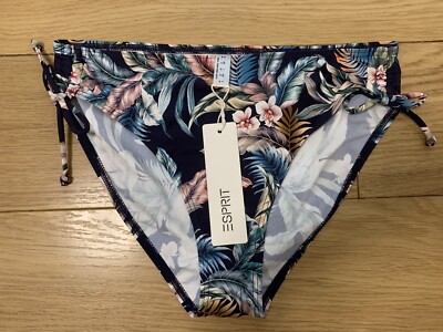 Esprit Classic Malibu Badeslip schwarz UK 12 BRANDNEU