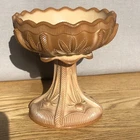 Greentown Chocolate glass Cactus pattern Compote - Nice! 1900’s