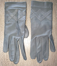 FOWNES womens gray GLOVES one size fits most STRETCH super condition nice 