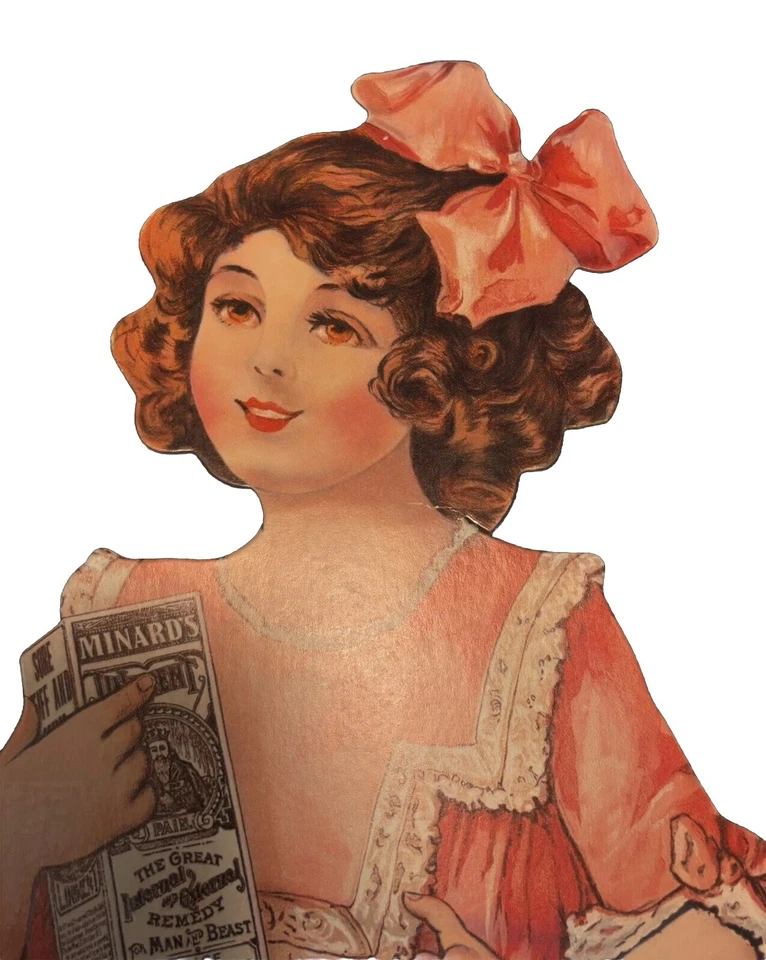 Minard’s Liniment 20in Drugstore Cardboard Display Young Girl 1987 Reproduction - Image 2 of 4