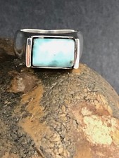 GENUINE LARIMAR RING 925 STERLING SILVER FAST FREE SHIPPING