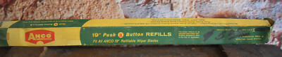 Vintage NOS Anco Pair 19 Inch Push Button PB Wiper Blades Refill Stock No 619