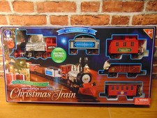 blue hat christmas train set