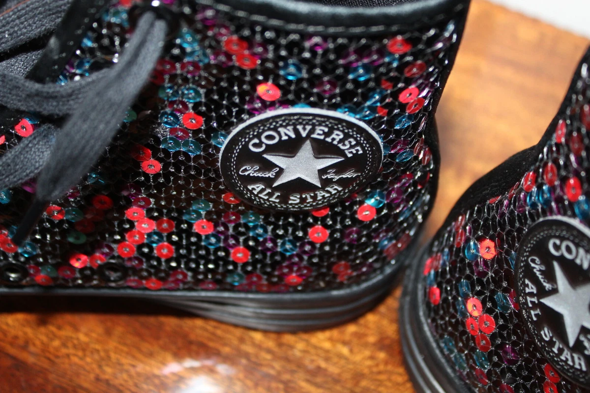 Black sequin converse clearance high tops