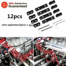 Universal 12x Black Spark Plug Wire Separator Black Wire Separator For 8910mm