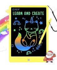 LCD Writing Drawing Tablet 12.5  Doodle Board Pad Toy Colorful Yellow NEW in Box