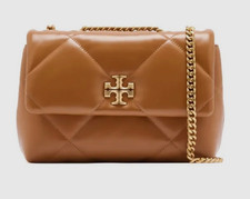 $575 Tory Burch Kira Quilted Leather Chestnut Convertible Shoulder Bag 154706