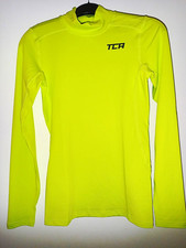 TCA Long Sleeve High Neck Compression Base Layer Top Yellow XLY Unisex Kids